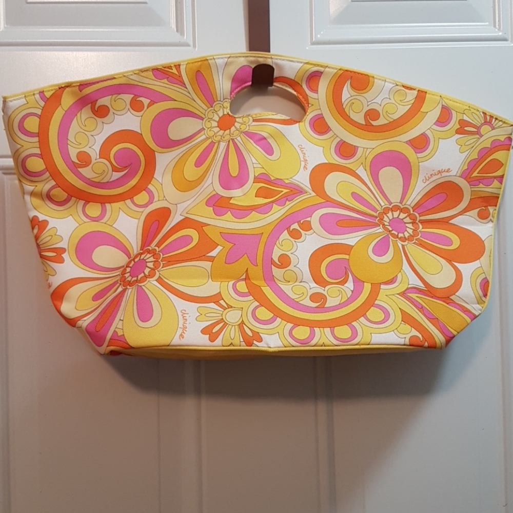 Clinique retro print tote bag